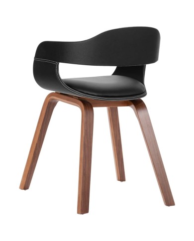 Chaise de salle à manger Bois courbé et similicuir