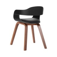 Chaise de salle à manger Bois courbé et similicuir