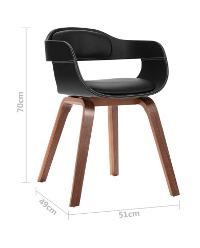 Chaise de salle à manger Bois courbé et similicuir