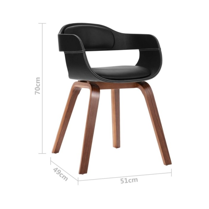 Chaise de salle à manger Bois courbé et similicuir