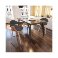 Chaises de salle à manger 2 pcs Gris foncé Bois courbé et tissu 