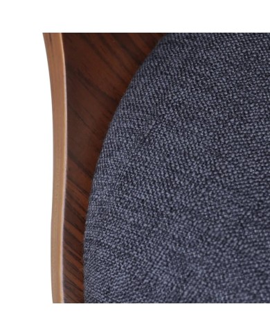 Chaises de salle à manger 2 pcs Gris foncé Bois courbé et tissu 