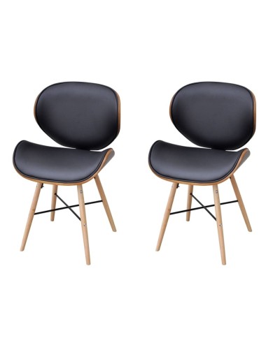 Chaises de salle à manger 2 pcs Similicuir et bois courbé