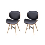 Chaises de salle à manger 2 pcs Similicuir et bois courbé