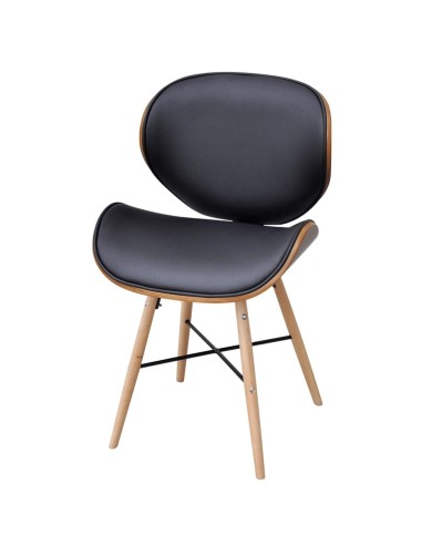 Chaises de salle à manger 2 pcs Similicuir et bois courbé