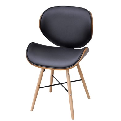 Chaises de salle à manger 2 pcs Similicuir et bois courbé
