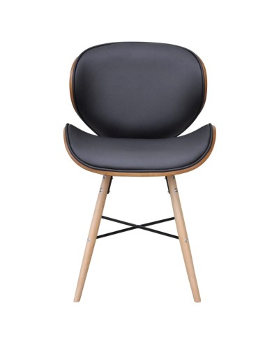 Chaises de salle à manger 2 pcs Similicuir et bois courbé