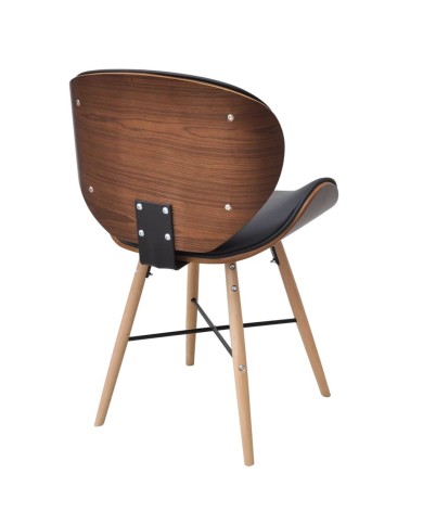 Chaises de salle à manger 2 pcs Similicuir et bois courbé