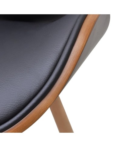 Chaises de salle à manger 2 pcs Similicuir et bois courbé