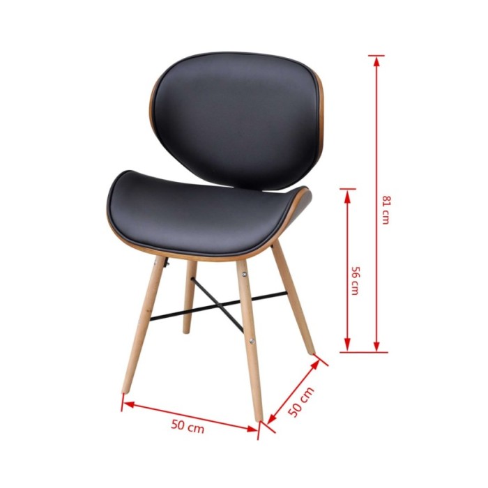 Chaises de salle à manger 2 pcs Similicuir et bois courbé