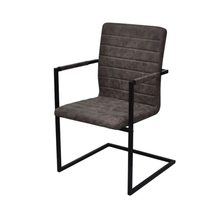 Chaises de salle à manger cantilever 2 pcs Marron Similicuir