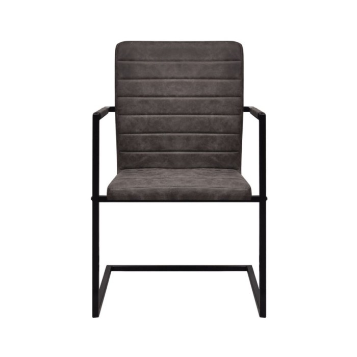 Chaises de salle à manger cantilever 2 pcs Marron Similicuir