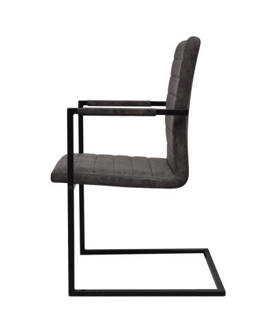 Chaises de salle à manger cantilever 2 pcs Marron Similicuir