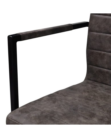 Chaises de salle à manger cantilever 2 pcs Marron Similicuir