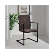 Chaises de salle à manger cantilever 2 pcs Marron Similicuir