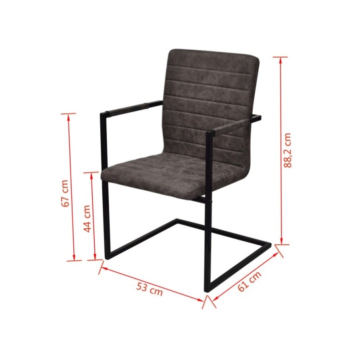 Chaises de salle à manger cantilever 2 pcs Marron Similicuir