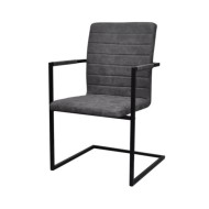 Chaises de salle à manger cantilever 2 pcs Gris Similicuir