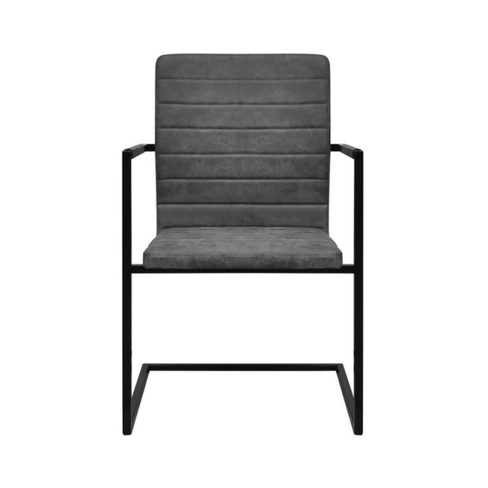 Chaises de salle à manger cantilever 2 pcs Gris Similicuir