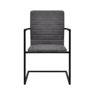 Chaises de salle à manger cantilever 2 pcs Gris Similicuir