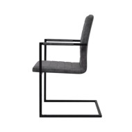 Chaises de salle à manger cantilever 2 pcs Gris Similicuir