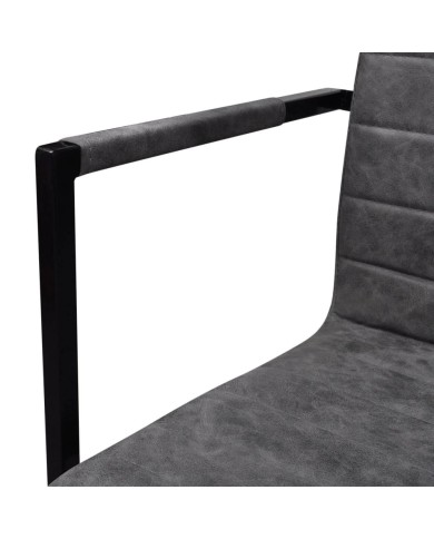 Chaises de salle à manger cantilever 2 pcs Gris Similicuir