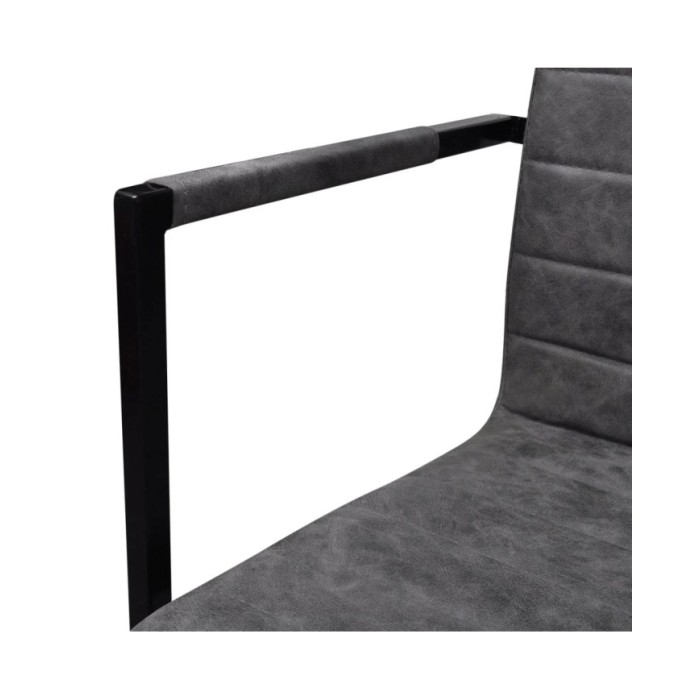 Chaises de salle à manger cantilever 2 pcs Gris Similicuir