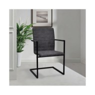 Chaises de salle à manger cantilever 2 pcs Gris Similicuir