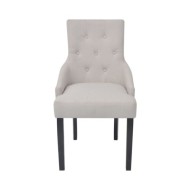 Chaises de salle à manger 2 pcs Gris crème Tissu