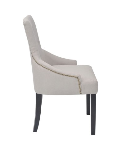 Chaises de salle à manger 2 pcs Gris crème Tissu
