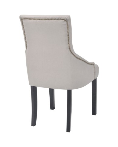 Chaises de salle à manger 2 pcs Gris crème Tissu