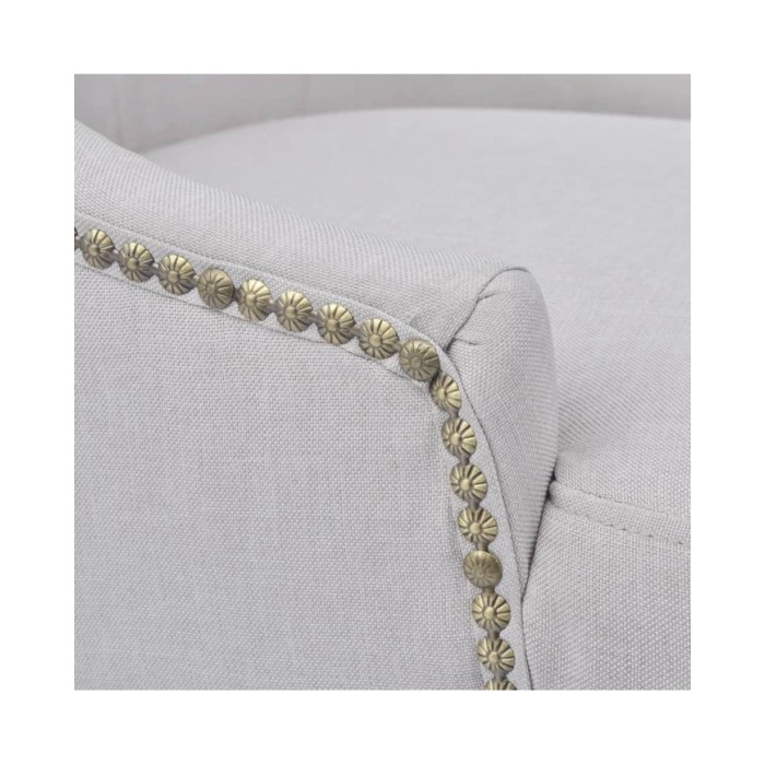 Chaises de salle à manger 2 pcs Gris crème Tissu