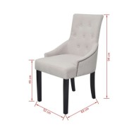 Chaises de salle à manger 2 pcs Gris crème Tissu