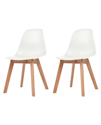 Chaises de salle à manger 2 pcs Blanc Plastique
