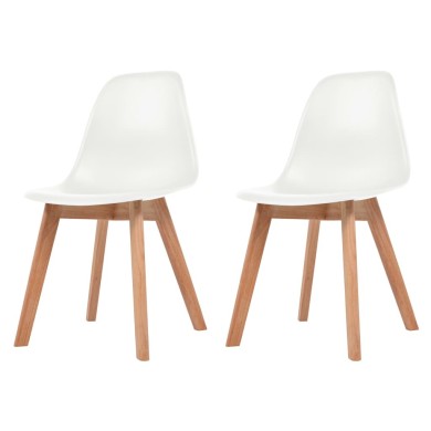Chaises de salle à manger 2 pcs Blanc Plastique