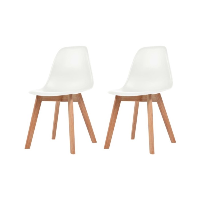 Chaises de salle à manger 2 pcs Blanc Plastique