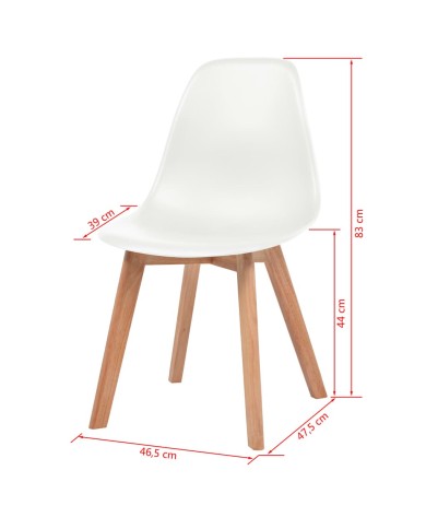 Chaises de salle à manger 2 pcs Blanc Plastique