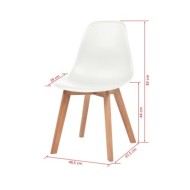 Chaises de salle à manger 2 pcs Blanc Plastique