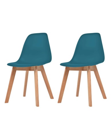 Chaises de salle à manger 2 pcs Turquoise Plastique