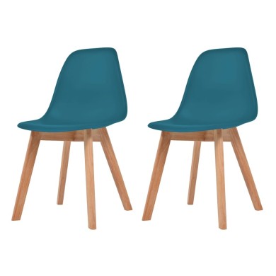Chaises de salle à manger 2 pcs Turquoise Plastique