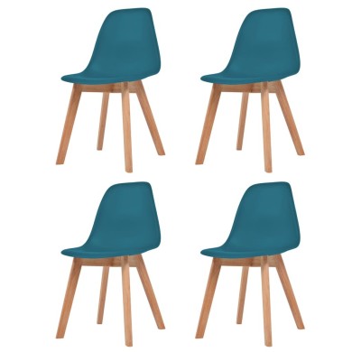 Chaises de salle à manger 4 pcs Turquoise Plastique