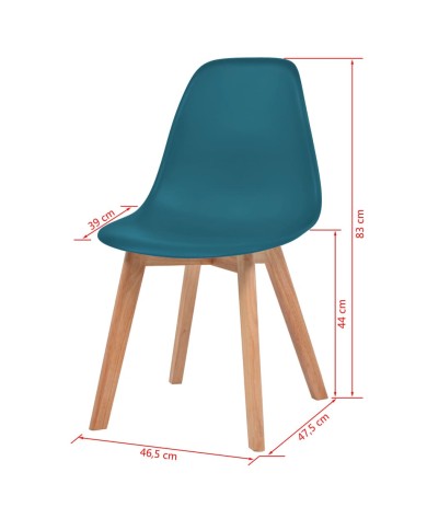 Chaises de salle à manger 4 pcs Turquoise Plastique