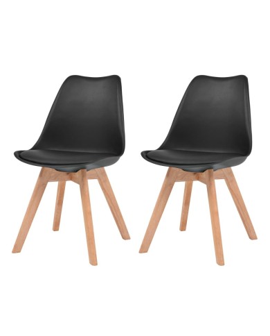 Chaises de salle à manger 2 pcs Noir Similicuir