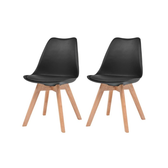 Chaises de salle à manger 2 pcs Noir Similicuir