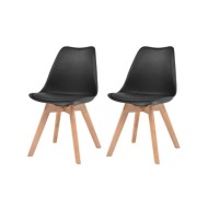 Chaises de salle à manger 2 pcs Noir Similicuir