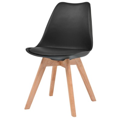 Chaises de salle à manger 2 pcs Noir Similicuir