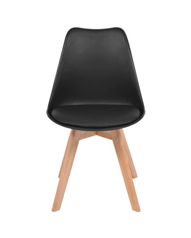 Chaises de salle à manger 2 pcs Noir Similicuir