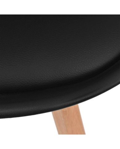 Chaises de salle à manger 2 pcs Noir Similicuir