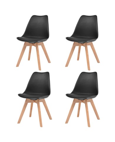 Chaises de salle à manger 4 pcs Noir Similicuir