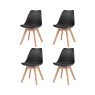Chaises de salle à manger 4 pcs Noir Similicuir