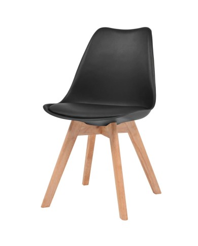 Chaises de salle à manger 4 pcs Noir Similicuir